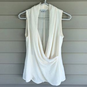 CAbi Sleeveless Faux Wrap Top Style #570